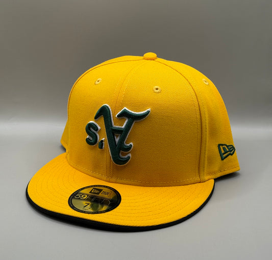 59FIFTY オークランド・アスレチックス 逆さロゴ（反転ロゴ）刺繍