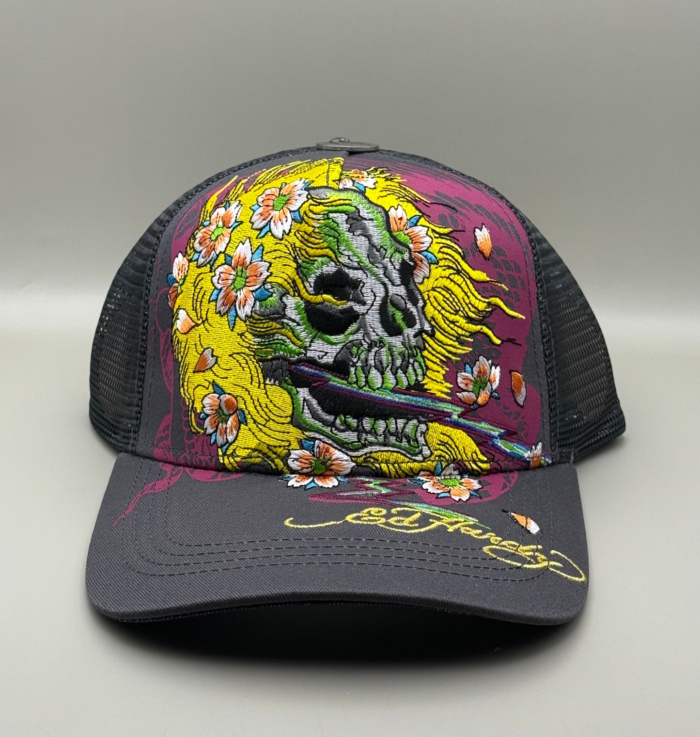 Ed Hardy スカル フローラル トラッカーキャップ Y2K