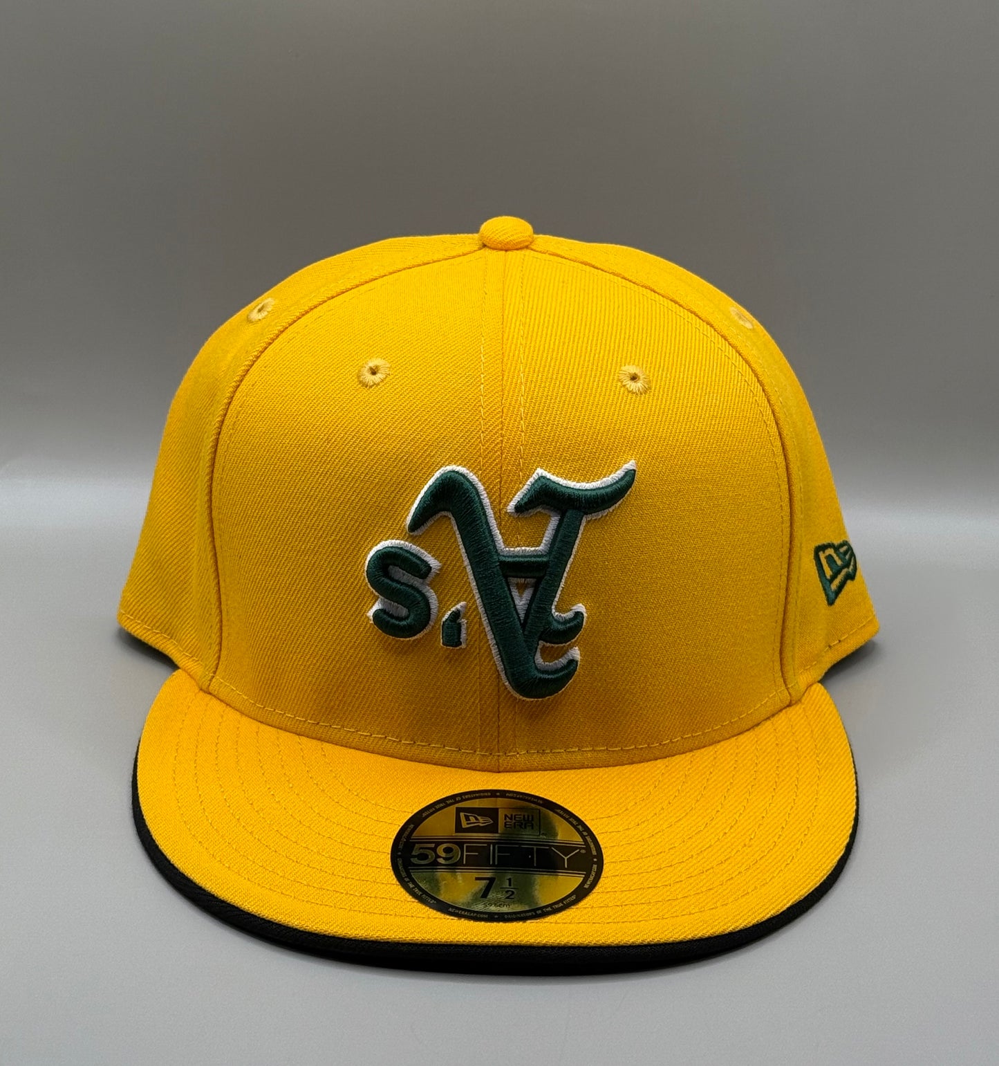 59FIFTY オークランド・アスレチックス 逆さロゴ（反転ロゴ）刺繍