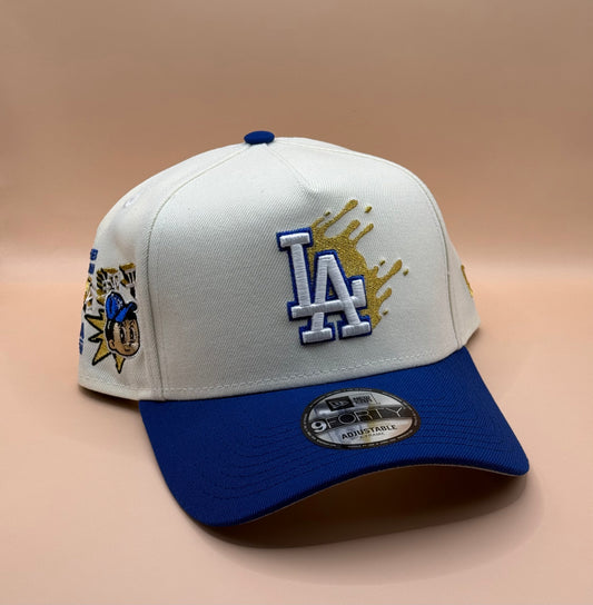 New Era 9FORTY ロサンゼルス・ドジャース
ホワイト×ロイヤルブルー ゴールドスプラッシュ キャップ